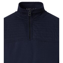 CASAMODA Herren Sweat-Troyer Zipper Regular Baumwollmix Marine
