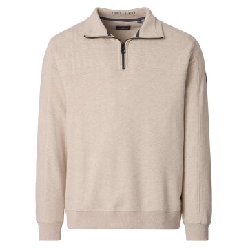 CASAMODA Herren Sweat-Troyer Zipper Regular Baumwollmix Beige