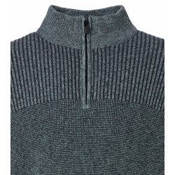 CASAMODA Herren Strick-Troyer Zipper Regular Baumwolle Grün