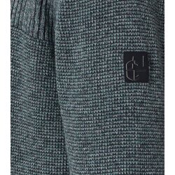 CASAMODA Herren Strick-Troyer Zipper Regular Baumwolle Grün