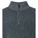 CASAMODA Herren Strick-Troyer Zipper Regular Baumwolle Grün