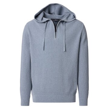 CASAMODA Herren Strick-Hoodie Kapuze Zipper Regular Hellblau