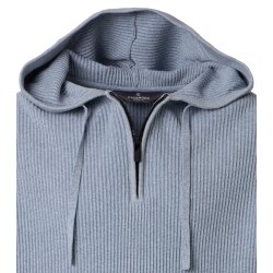 CASAMODA Herren Strick-Hoodie Kapuze Zipper Regular Hellblau