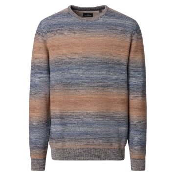 CASAMODA Herren Strickpullover Rundhals Regular Beige gestreift