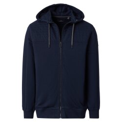 CASAMODA Herren Sweatjacke Kapuze Zipper Baumwollmix Marine