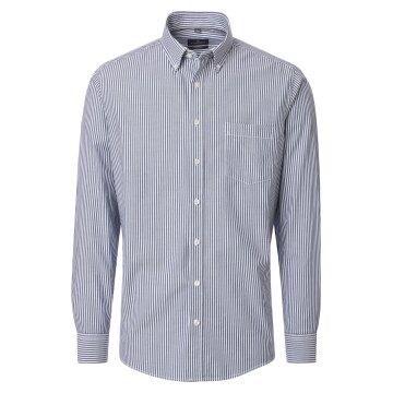 CASAMODA Herren Freizeithemd Button-Down Comfort Blau gestreift