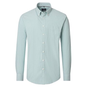 CASAMODA Herren Freizeithemd Langarm Button-Down Grün gestreift