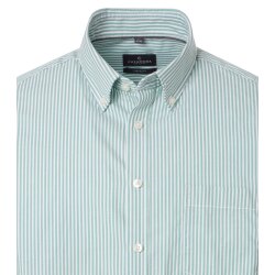 CASAMODA Herren Freizeithemd Langarm Button-Down Grün gestreift
