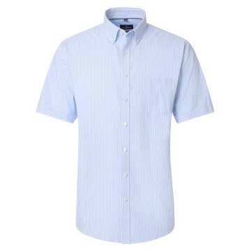 CASAMODA Herren Freizeithemd Button-Down Casual Blau gestreift