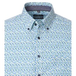 CASAMODA Herren Freizeithemd Button-Down Comfort Grün gepunktet