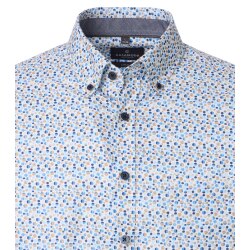 CASAMODA Herren Freizeithemd Button-Down Comfort Beige gepunktet