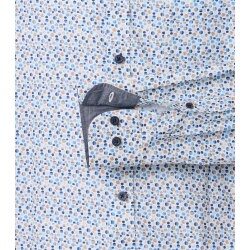 CASAMODA Herren Freizeithemd Button-Down Casual Beige gepunktet