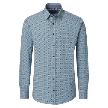 CASAMODA Herren Freizeithemd Langarm Kent Casual Grün gemustert