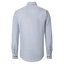CASAMODA Herren Freizeithemd Button-Down Casual Blau Muster