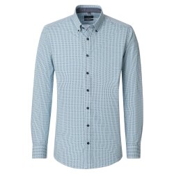 CASAMODA Herren Freizeithemd Button-Down Casual Blau Muster