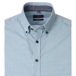 CASAMODA Herren Freizeithemd Button-Down Casual Blau Muster