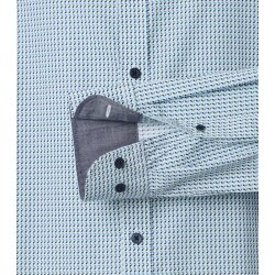 CASAMODA Herren Freizeithemd Button-Down Casual Blau Muster
