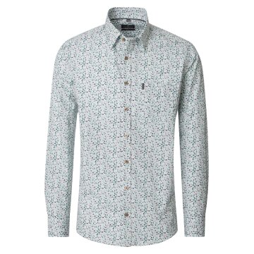 CASAMODA Herren Freizeithemd Langarm Kent Casual Grün Muster