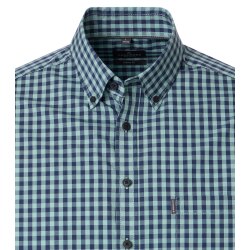 CASAMODA Herren Freizeithemd Langarm Button-Down Casual Grün Karo