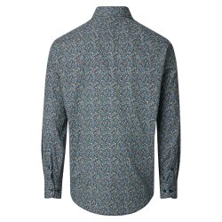 CASAMODA Herren Freizeithemd Button-Down Casual Blau Muster