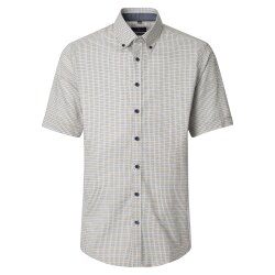 CASAMODA Herren Freizeithemd Button-Down Casual Blau Muster