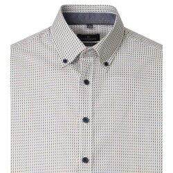 CASAMODA Herren Freizeithemd Button-Down Casual Blau Muster