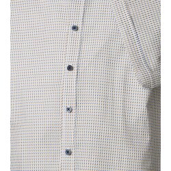 CASAMODA Herren Freizeithemd Button-Down Casual Blau Muster