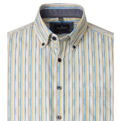 CASAMODA Herren Freizeithemd Button-Down Casual Gelb Streifen