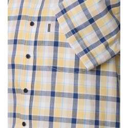CASAMODA Herren Freizeithemd Kurzarm Button-Down Casual Gelb Karo