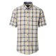 CASAMODA Herren Freizeithemd Kurzarm Button-Down Casual Gelb Karo