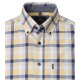 CASAMODA Herren Freizeithemd Kurzarm Button-Down Casual Gelb Karo