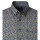 CASAMODA Herren Freizeithemd Kurz Button-Down Casual Blau Muster