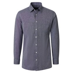 CASAMODA Herren Freizeithemd Langarm Kent Casual Leinen Blau