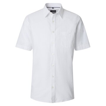 CASAMODA Herren Freizeithemd Kurzarm Kent Casual Leinen Weiß