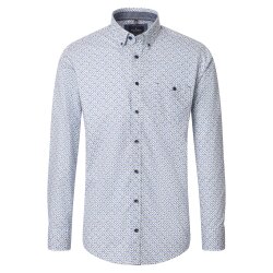 CASAMODA Herren Freizeithemd Lang Button-Down Casual Blau...