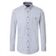 CASAMODA Herren Freizeithemd Lang Button-Down Casual Blau Muster