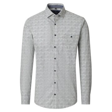 CASAMODA Herren Freizeithemd Langarm Kent Casual Grün Muster