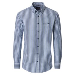 CASAMODA Herren Freizeithemd Lang Button-Down Casual Blau...