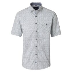 CASAMODA Herren Freizeithemd Kurzarm Kent Casual Silber...