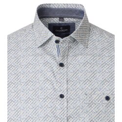 CASAMODA Herren Freizeithemd Kurzarm Kent Casual Silber Muster