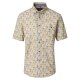CASAMODA Herren Freizeithemd Kurz Button-Down Casual Gelb Muster