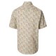 CASAMODA Herren Freizeithemd Kurz Button-Down Casual Gelb Muster