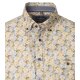 CASAMODA Herren Freizeithemd Kurz Button-Down Casual Gelb Muster
