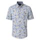 CASAMODA Herren Freizeithemd Kurz Button-Down Casual Blau Muster
