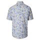 CASAMODA Herren Freizeithemd Kurz Button-Down Casual Blau Muster