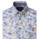 CASAMODA Herren Freizeithemd Kurz Button-Down Casual Blau Muster