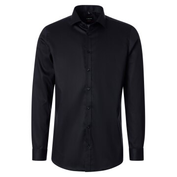 VENTI Herren Businesshemd Langarm Kent Body-Fit Schwarz