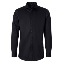 VENTI Herren Businesshemd 69er Langarm Kent Body-Fit Schwarz