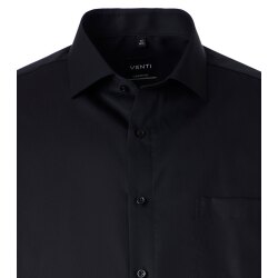 VENTI Herren Businesshemd Langarm Kent Modern-Fit Schwarz