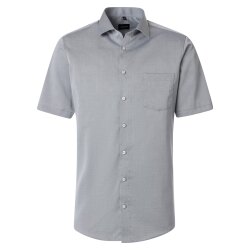VENTI Herren Businesshemd Kurzarm Kent Modern-Fit Silber